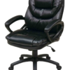 The Black Faux Leather Managers Chair with Padded Arms